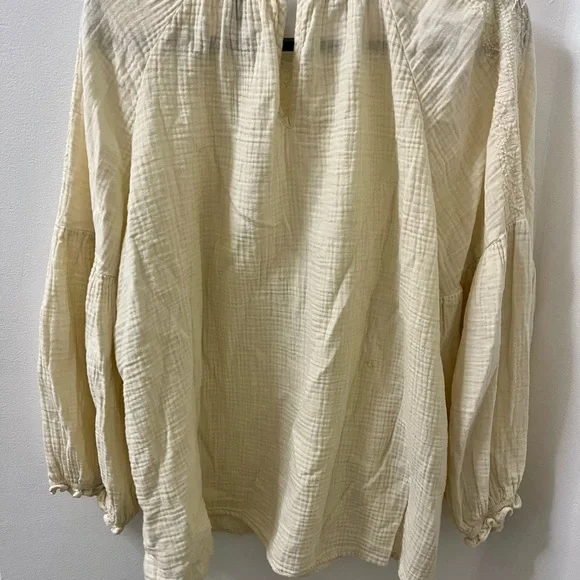 Ease into spring with this beautifully draped, boho, textured cream top - Picture 4 of 5